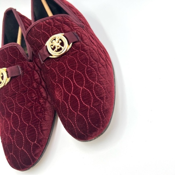 Stacy Adams Mens Valet Red Quilted Velour Velvet Bit Slip On Loafers Sho… - Picture 9 of 12
